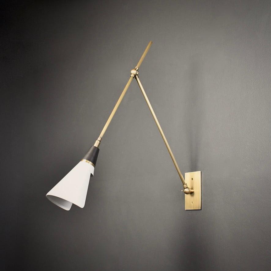 Vintage Metal Adjustable Swing Arm Wall Lamp G37