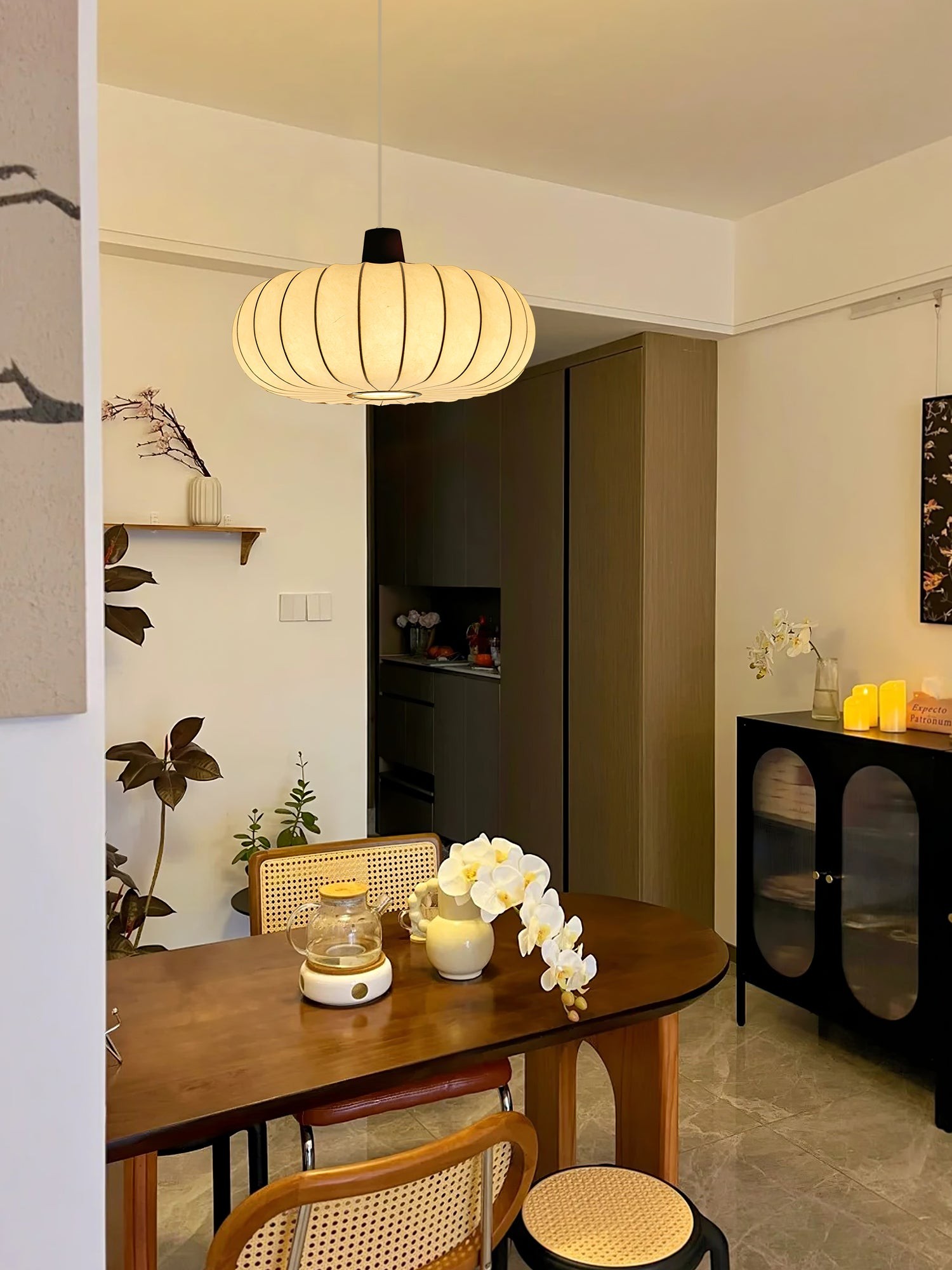 Classic Silk Lantern Pendant Light M410