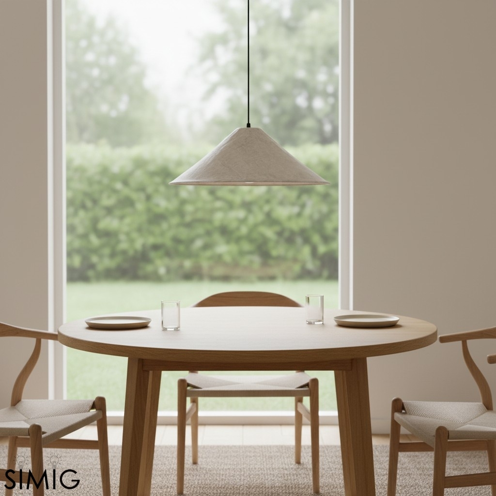 Zalen Textured Linen Pendant Lamp - Neutral Lighting for Living Room T649