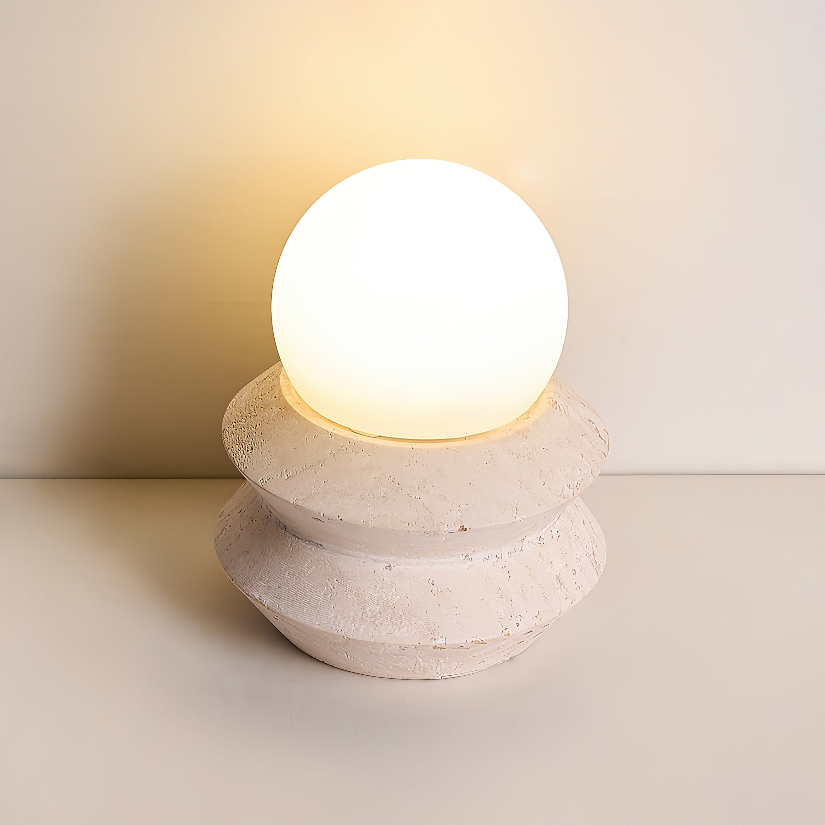 Fin Travertine Table Lamp (Built-in Battery) T1884