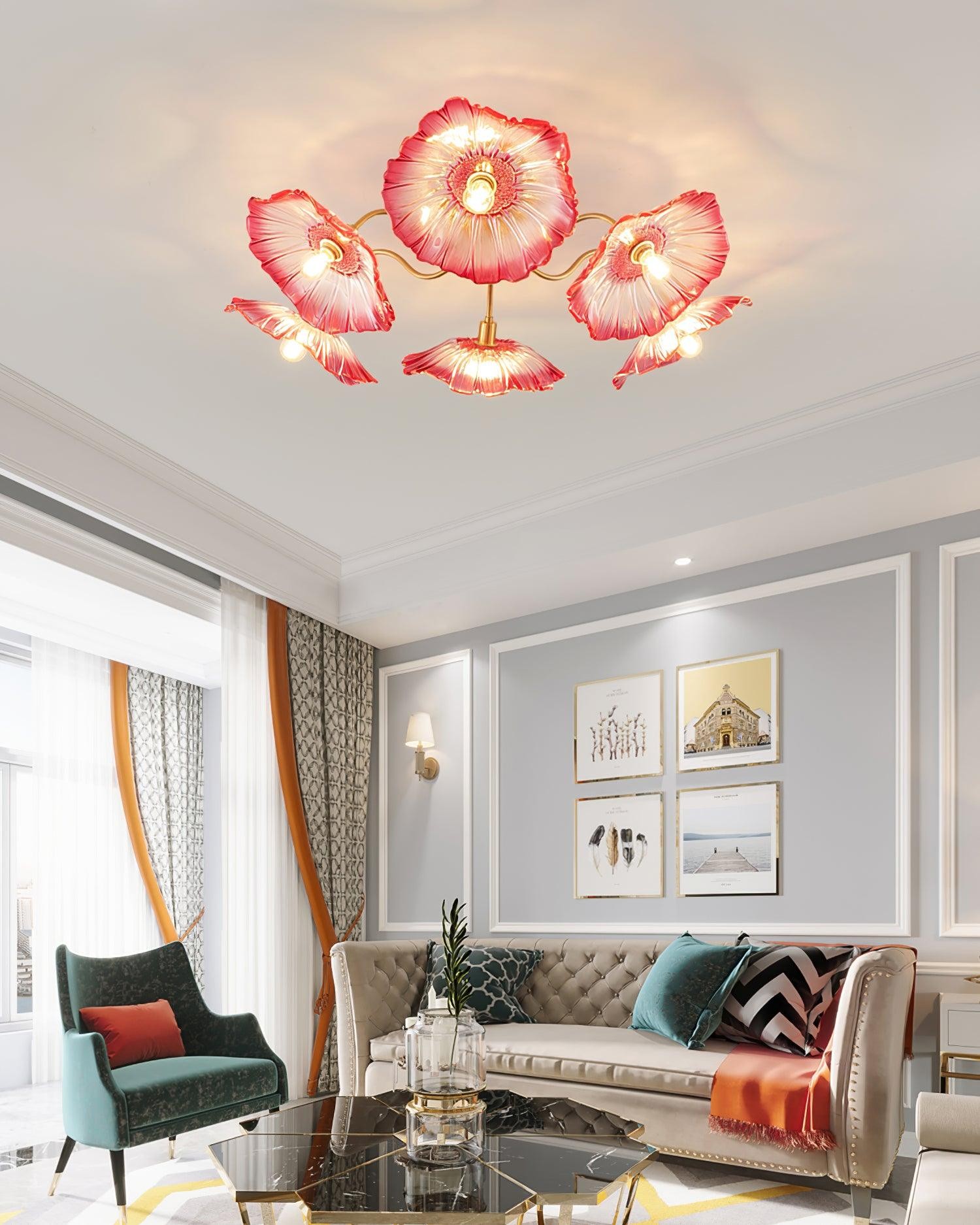 Murano Glass Flowers Ceiling Light P049