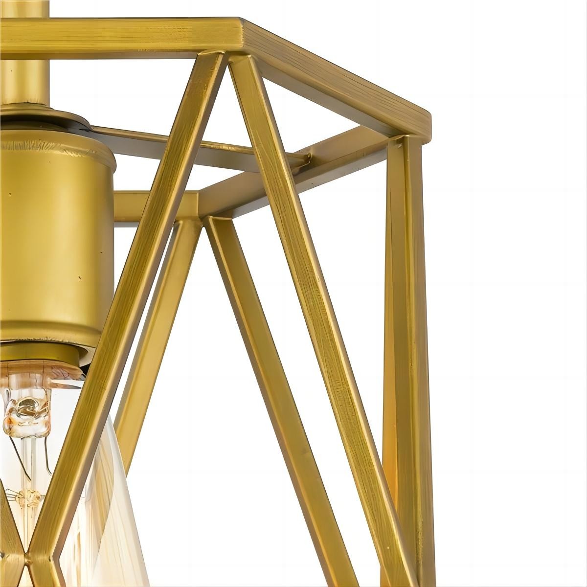 Antique Gold Cage Mini Cylinder Incandescent Pendant Lamp S123