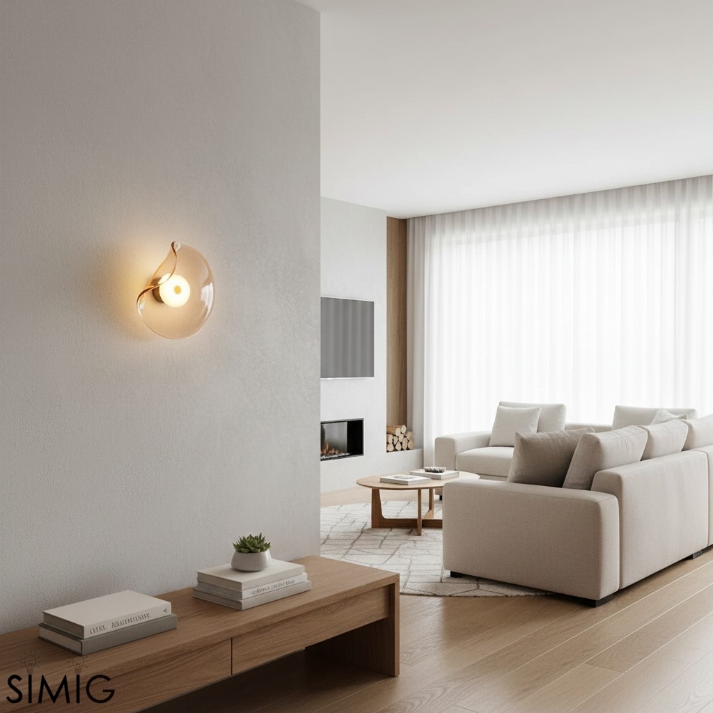 Lunacrest Curved Wall Lamp - Modern Metal and Glass for Hallway T584