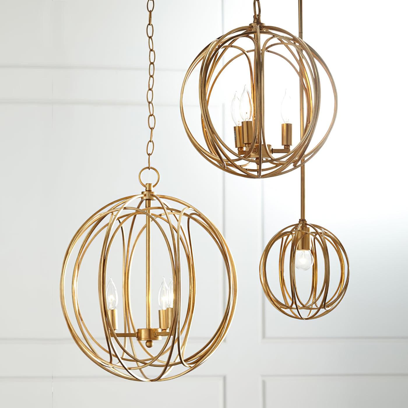 Hollow Metal Line Retro Pendant Light M526
