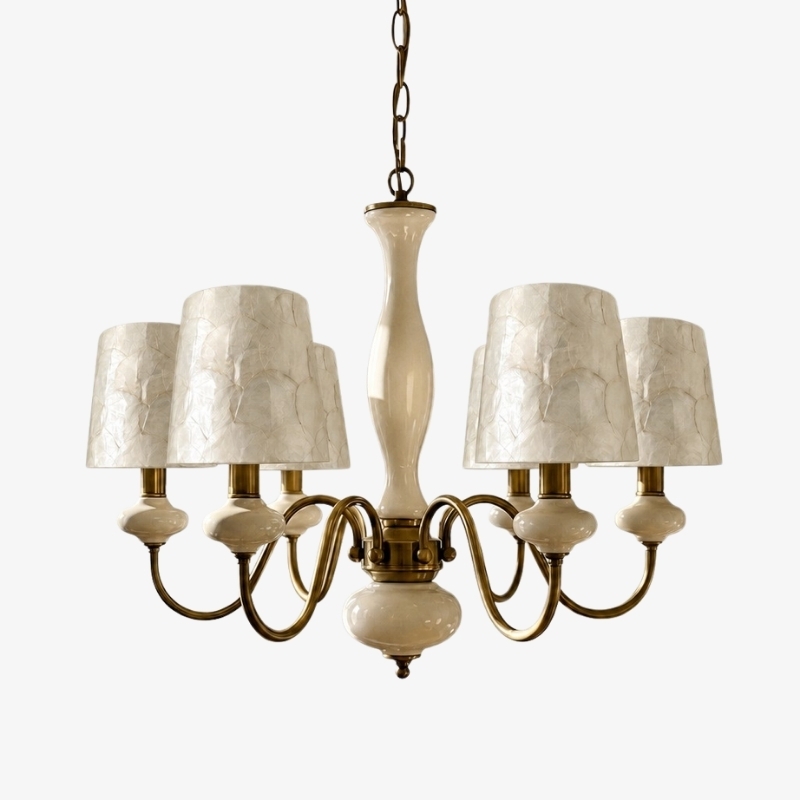 Shellure Retro Shell Texture Chandelier - Sculptural Coastal Home Lighting Fixture T2203