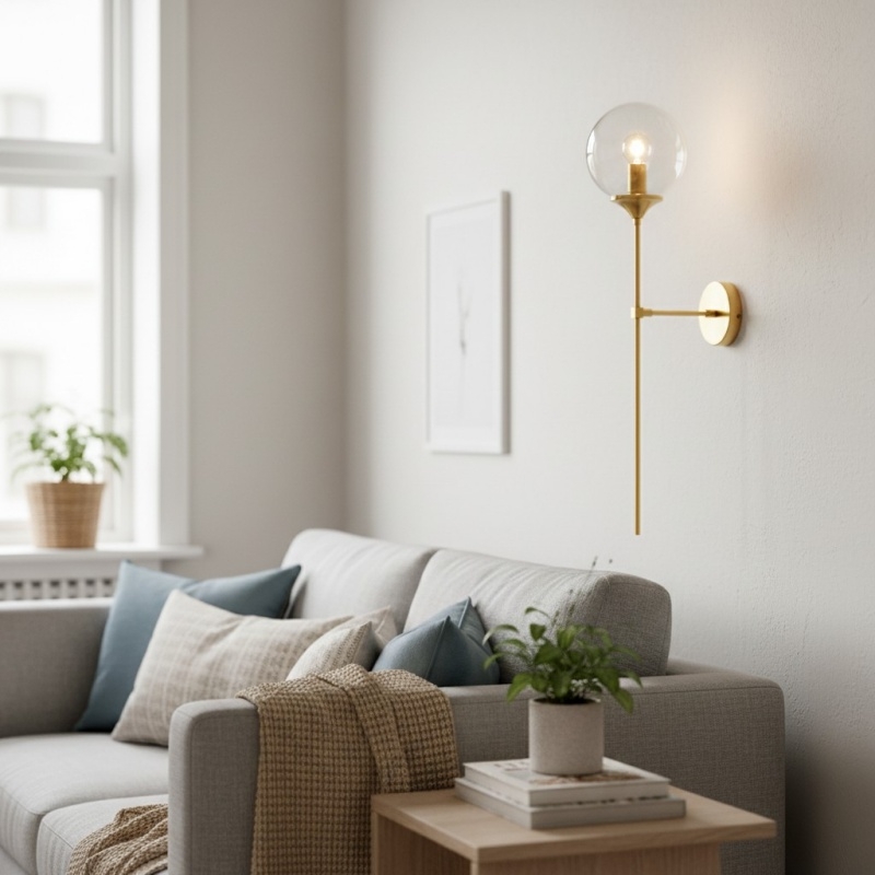 Beanaura Wall Lamp Nordic Glass Ball Metal Design – Modern Indoor Lighting for Living Room T1097