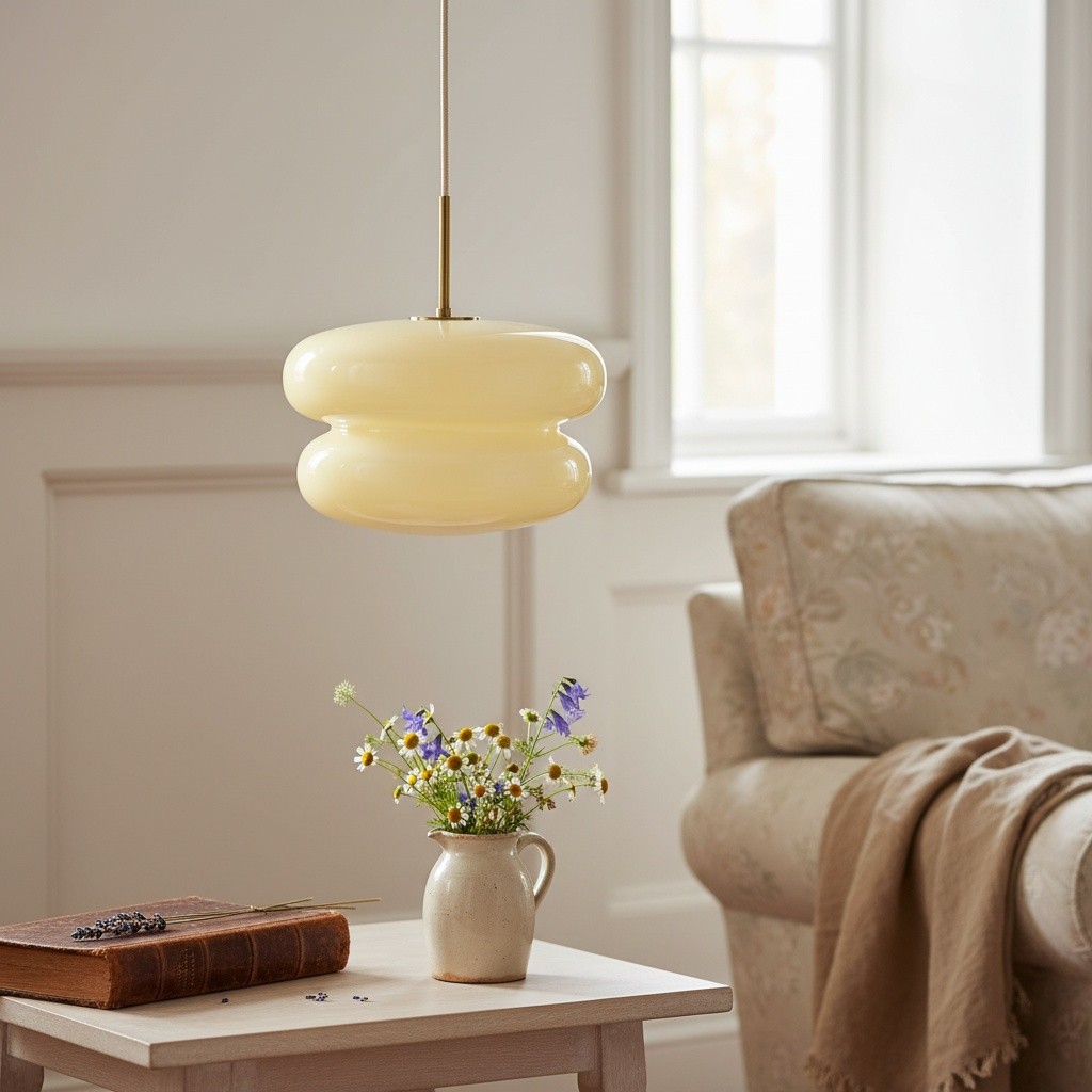 Orra Opal Glass Dome Pendant - Modern Hanging Light for Kitchen T421