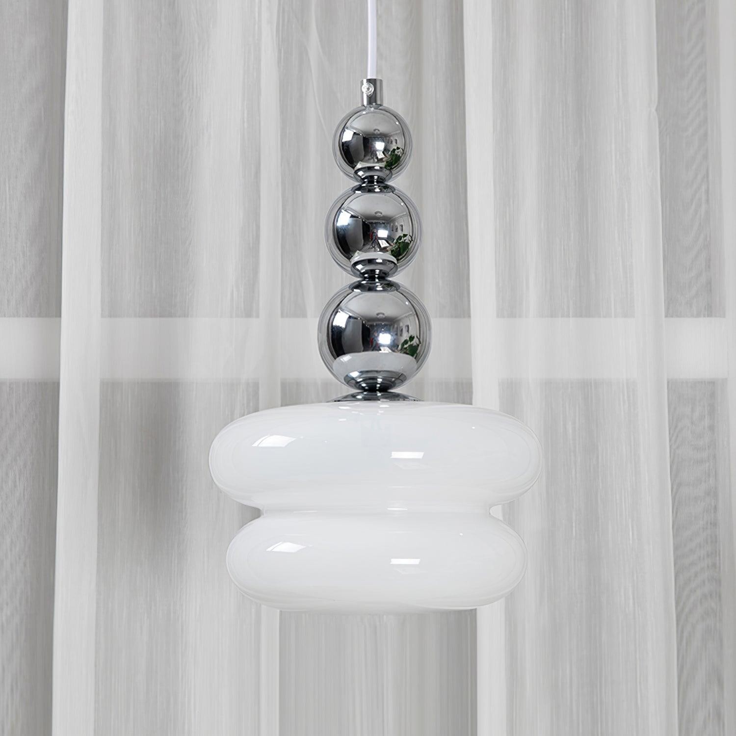 Contemporary Nordic Glass Ball Hoist Pendant Light For Living Room M436