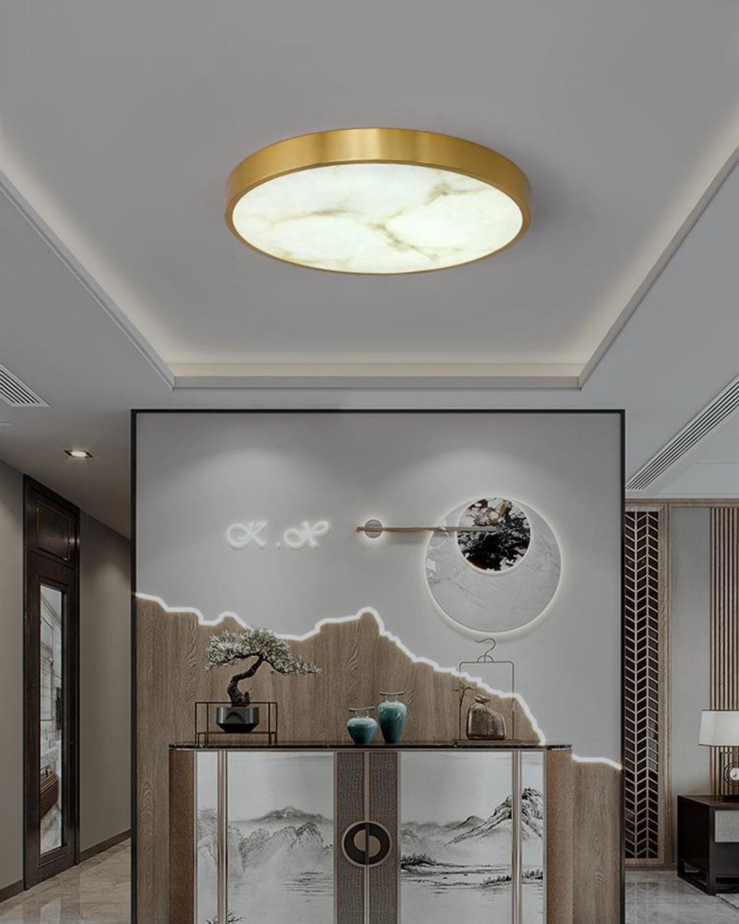 Geometric Alabaster Recessed Ceiling Light T1655