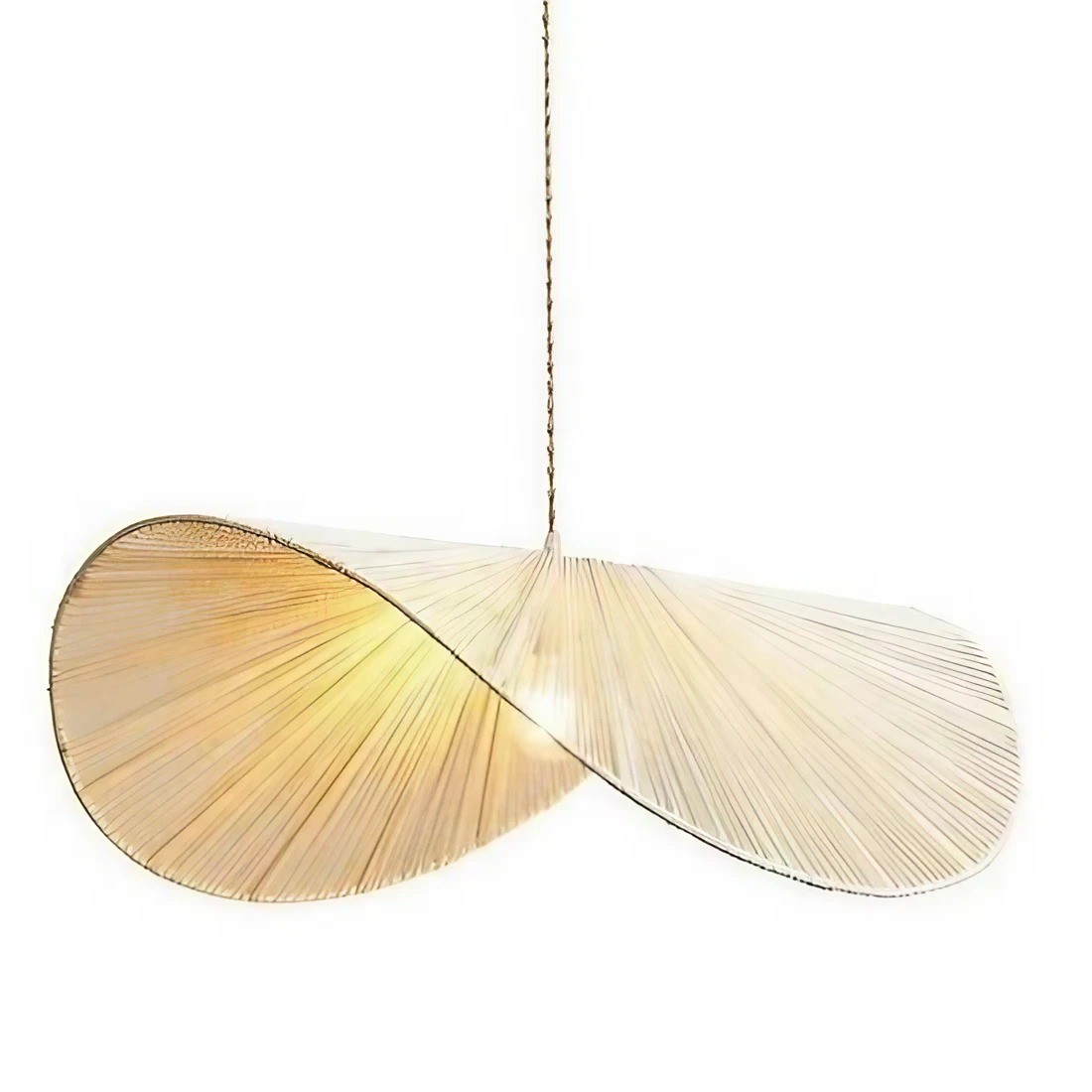 Wabi-Sabi Style Straw Hat Pendant Light For Living Room
