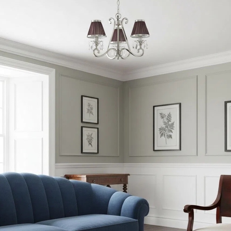 Talonis Multi-light Fabric Chandelier - Elegant Metal Curved Arms for Dining and Living T932