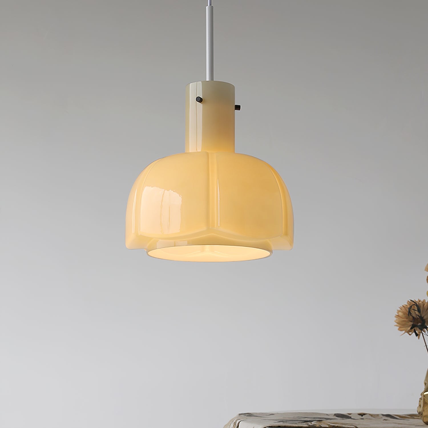 French Pastoral Style Petal Glass Pendant Light M23