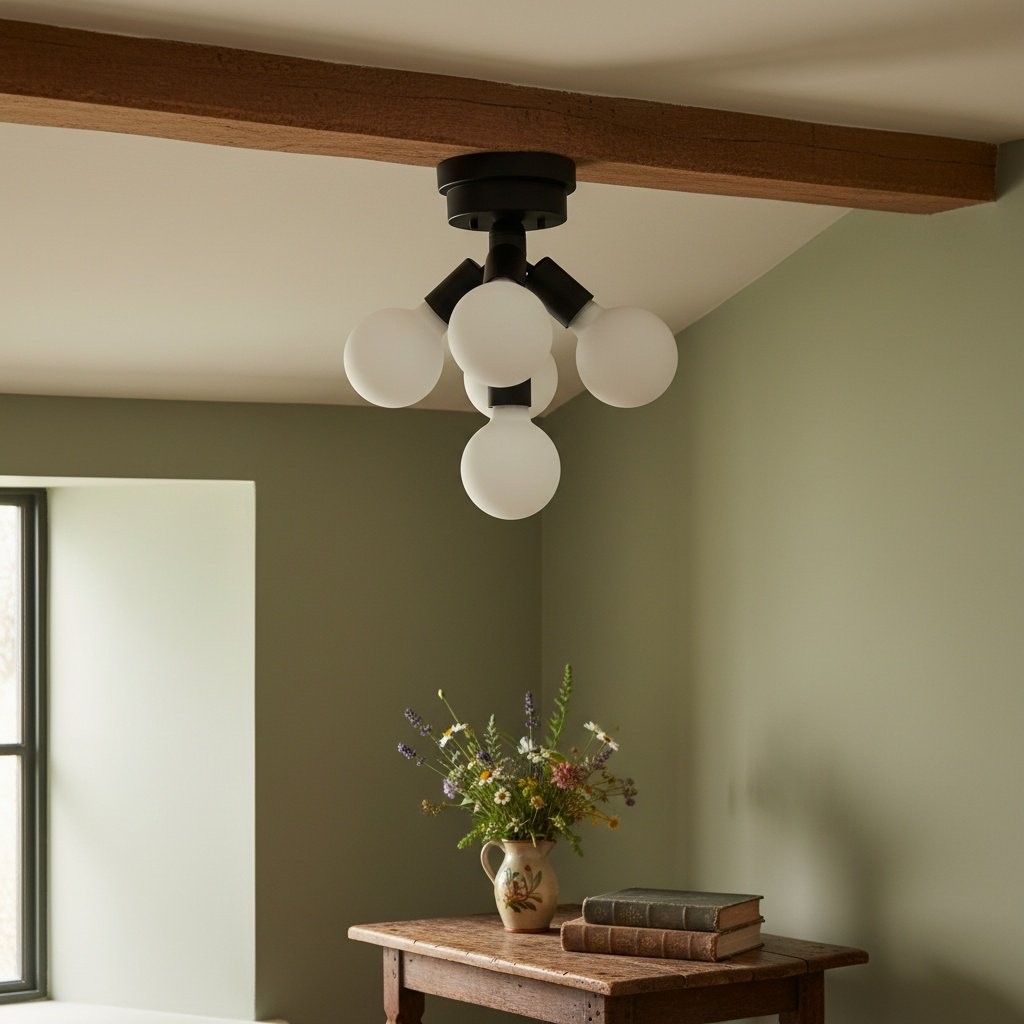 Glorica Glass Flush Mount Light - Globe Ceiling Fixture Modern T386