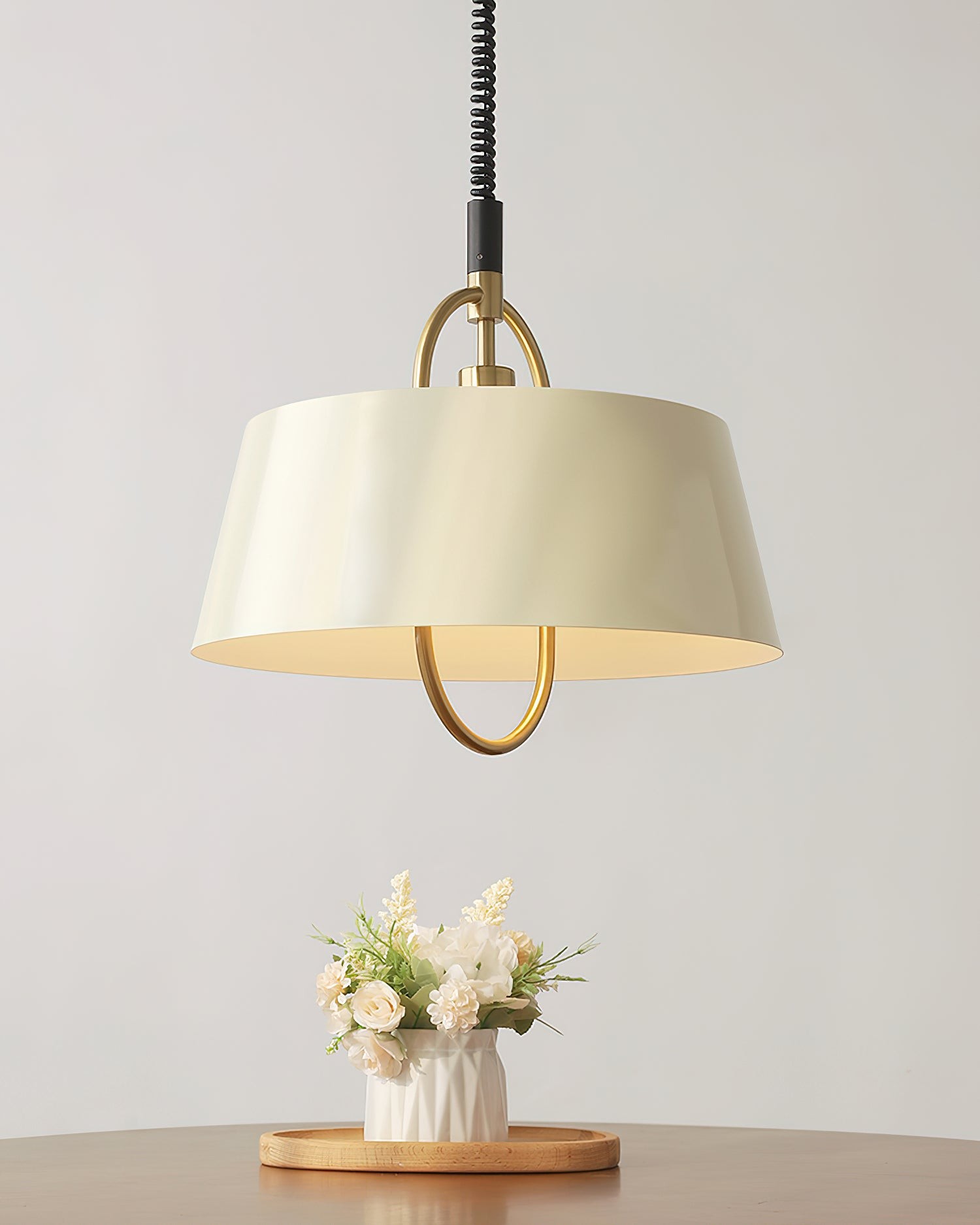 Retro Classic Drum Shaped Retractable Metal Pendant Lamp M305
