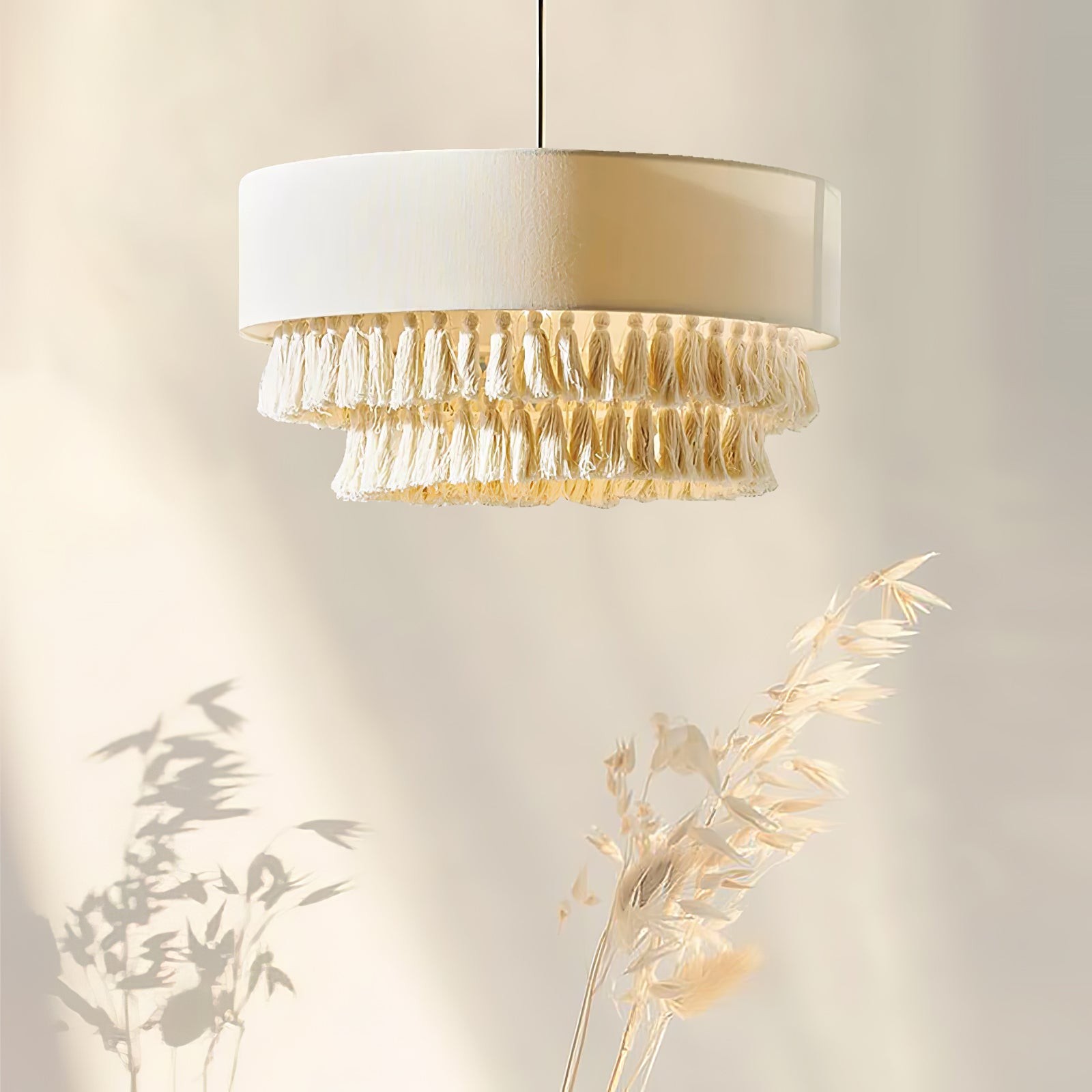 Bohemian Hemp Rope Tassel Chandelier M454