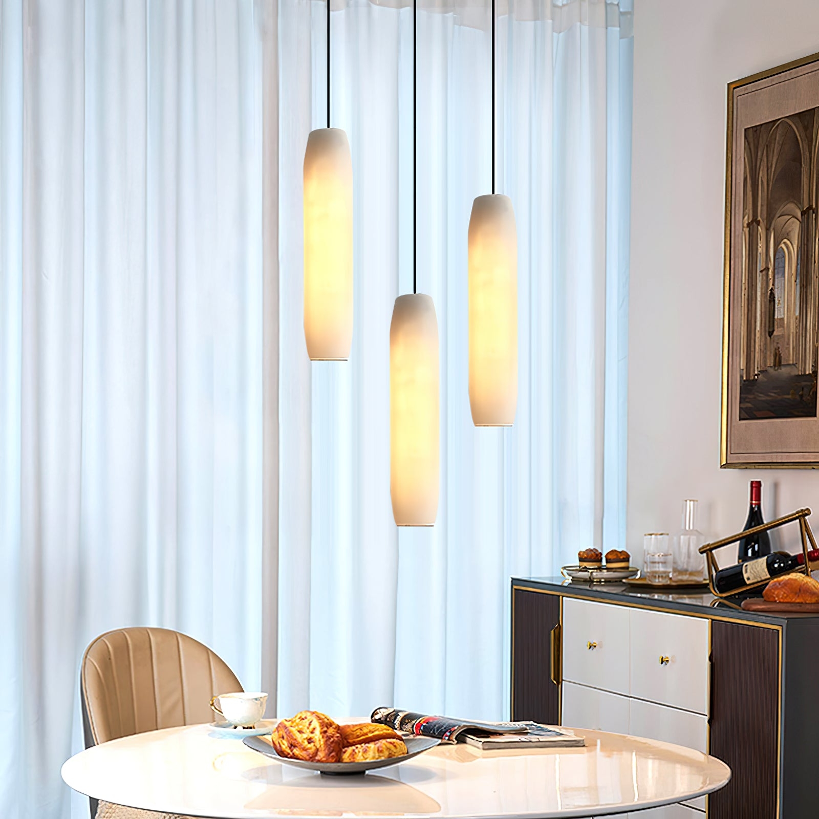 Alabaster Flute Pendant Light T1660