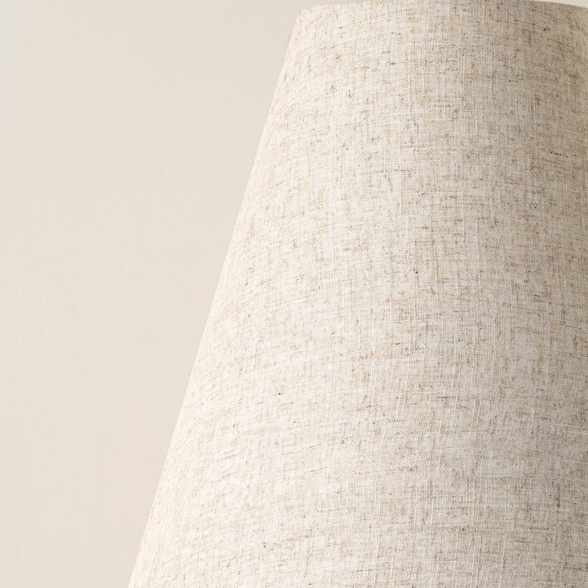 Zalen Floor Lamp - Layered Linen Pendant Design Aged Brass-Metal Lamp for Living Room T732