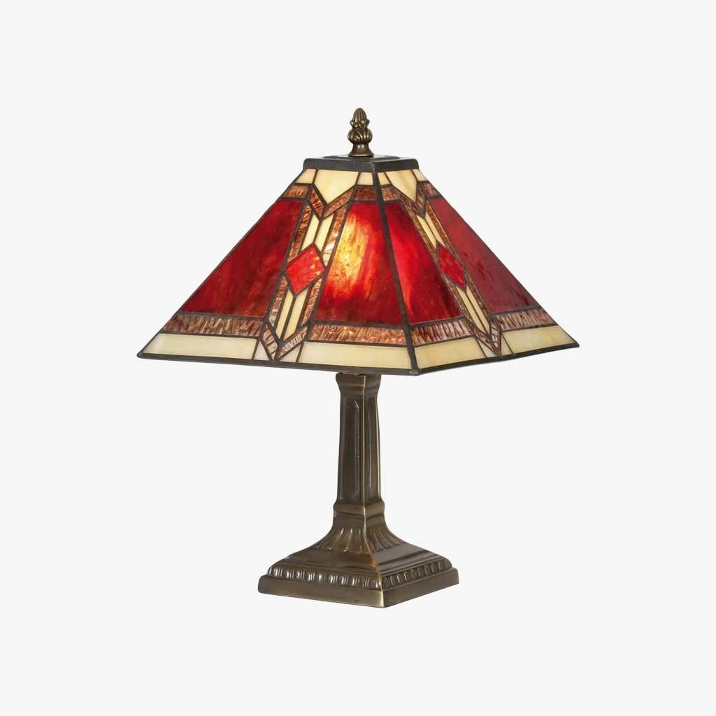 TiffStar Stained Glass Table Lamp - Vintage Style Stained Glass Suitable for Bedrooms and Living Rooms T1039