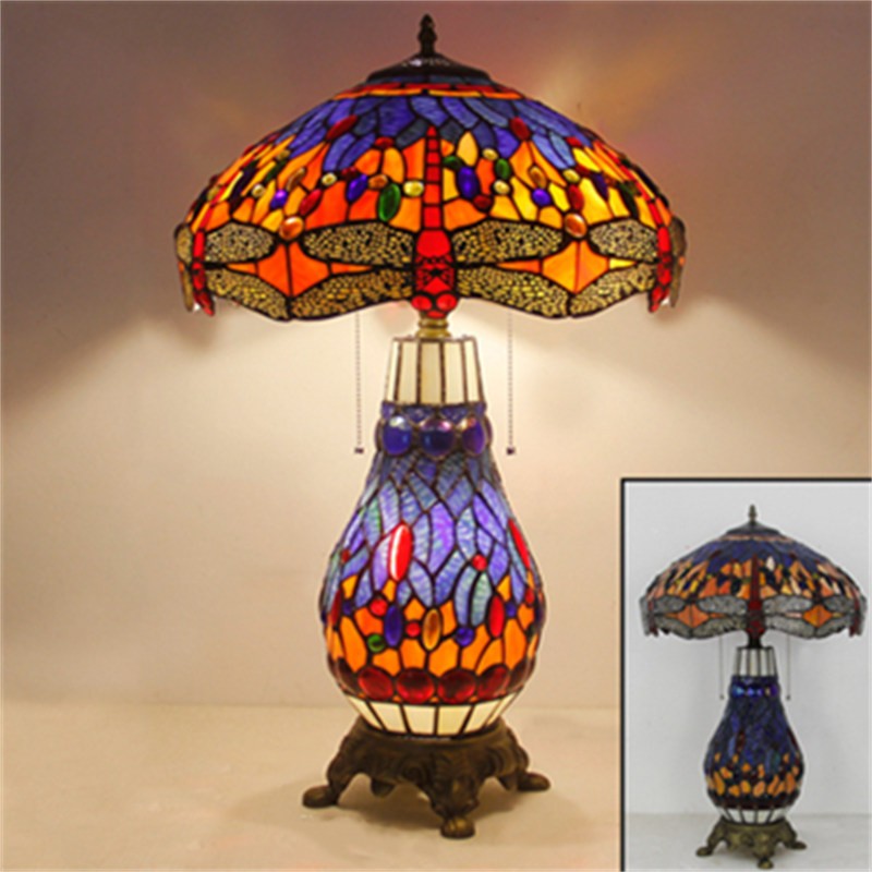 Painted Glass Table Light