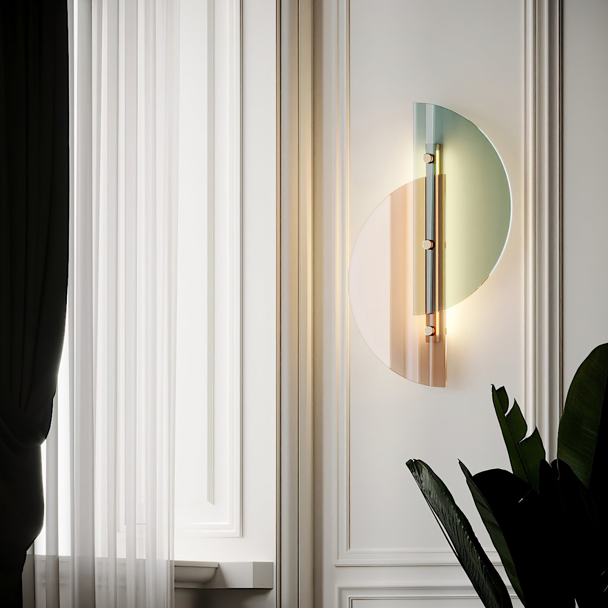 Simple Fan-Shaped Glass Arc Wall Lamp M21