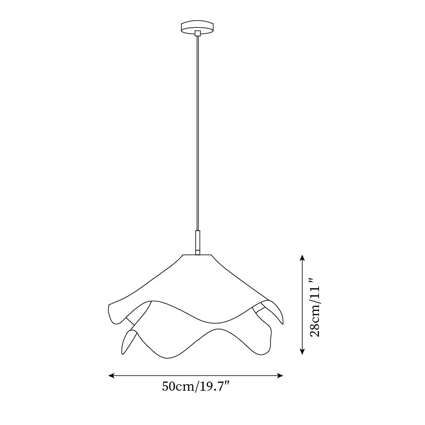 White Layered Pleats Pendant Lamp M147