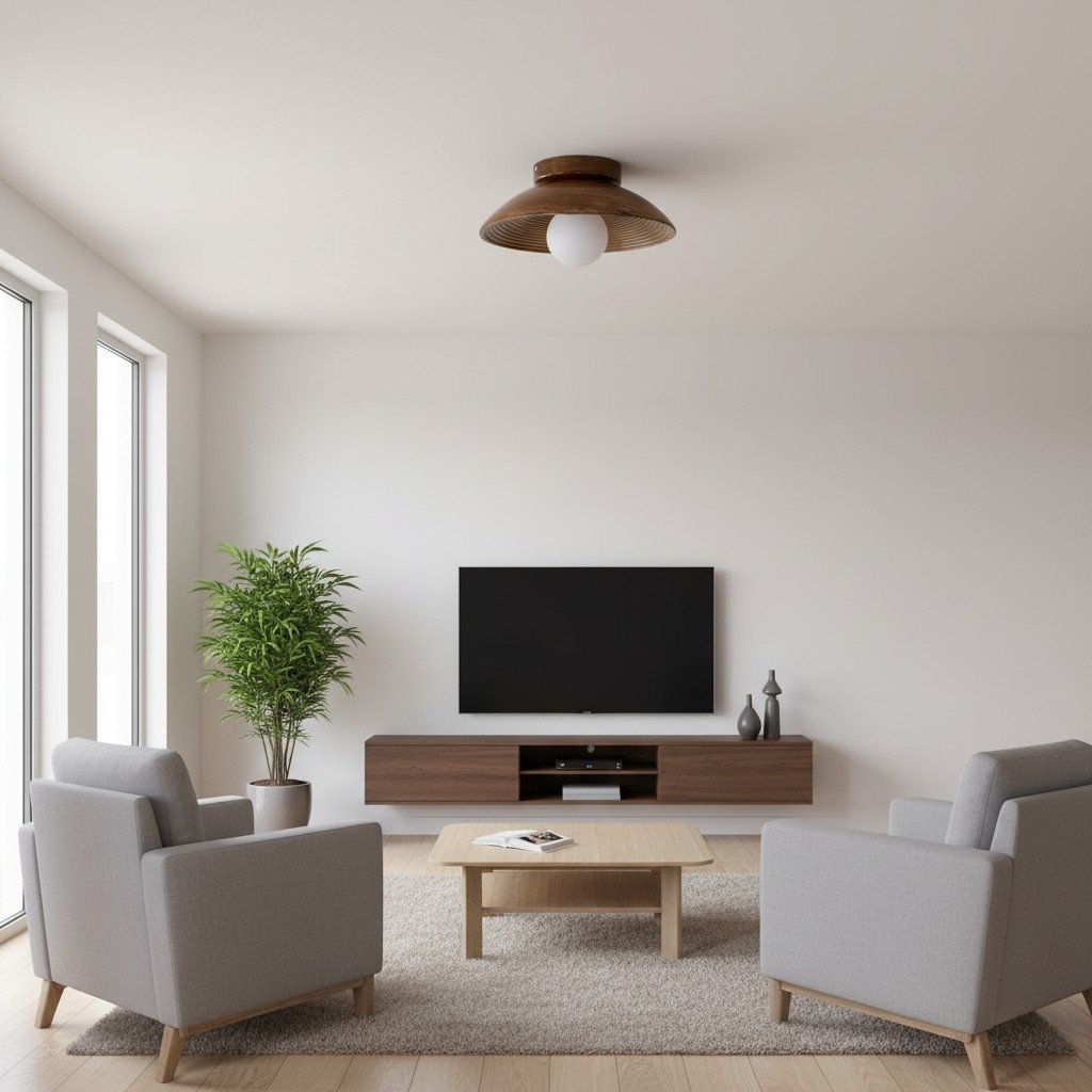 Ovalune Textured Flush Mount Ceiling Light – Modern Living Room T527