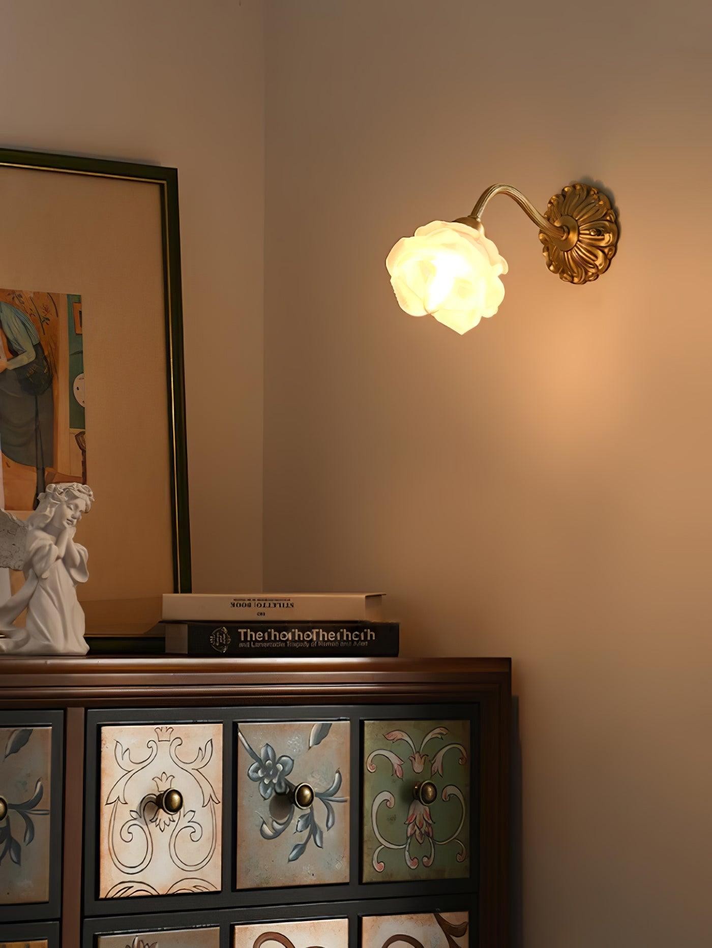 Brass Rose Wall Light M299