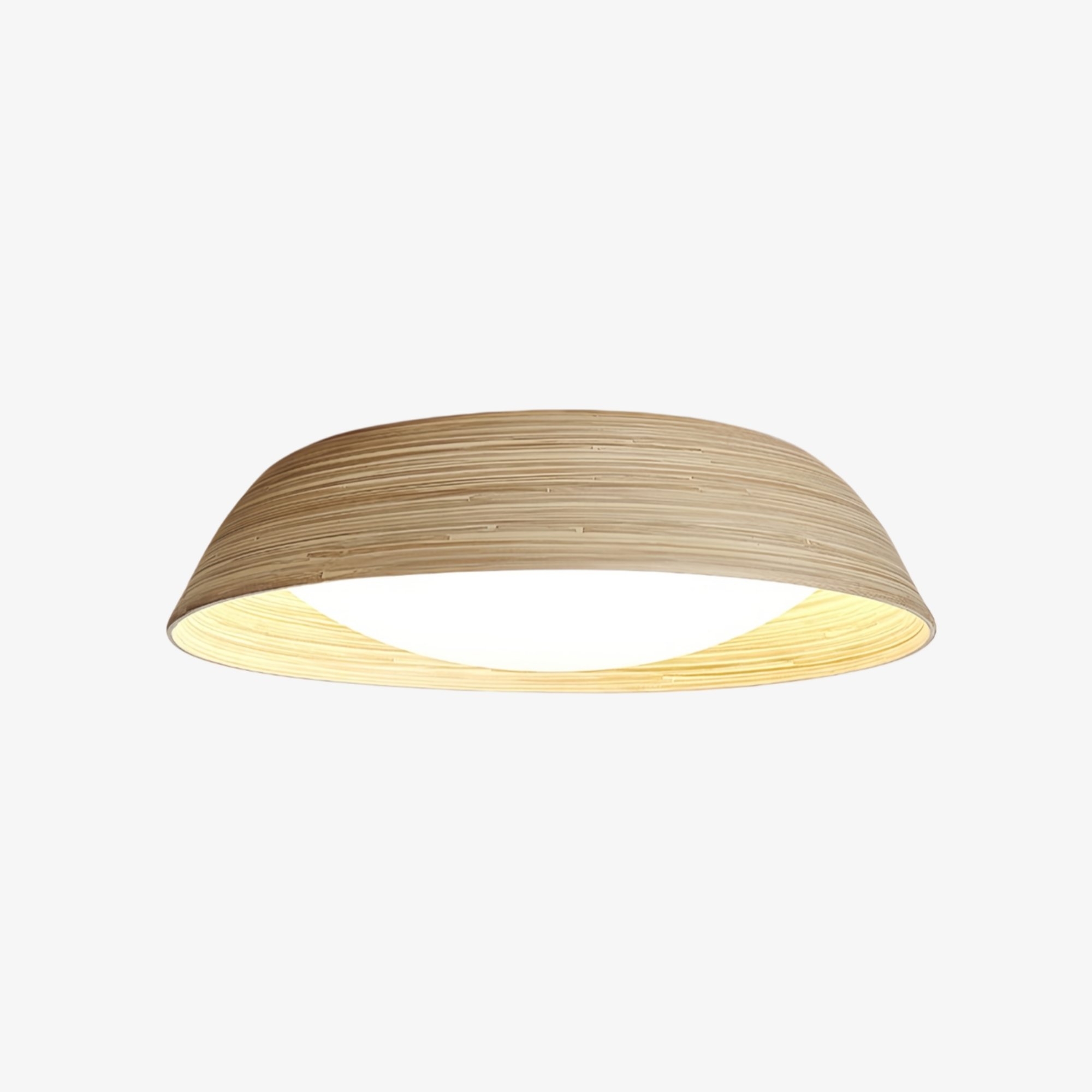 Bambori Japandi Style Bamboo Textured Ceiling Lamp - Natural Accent Light for Living Room T1111