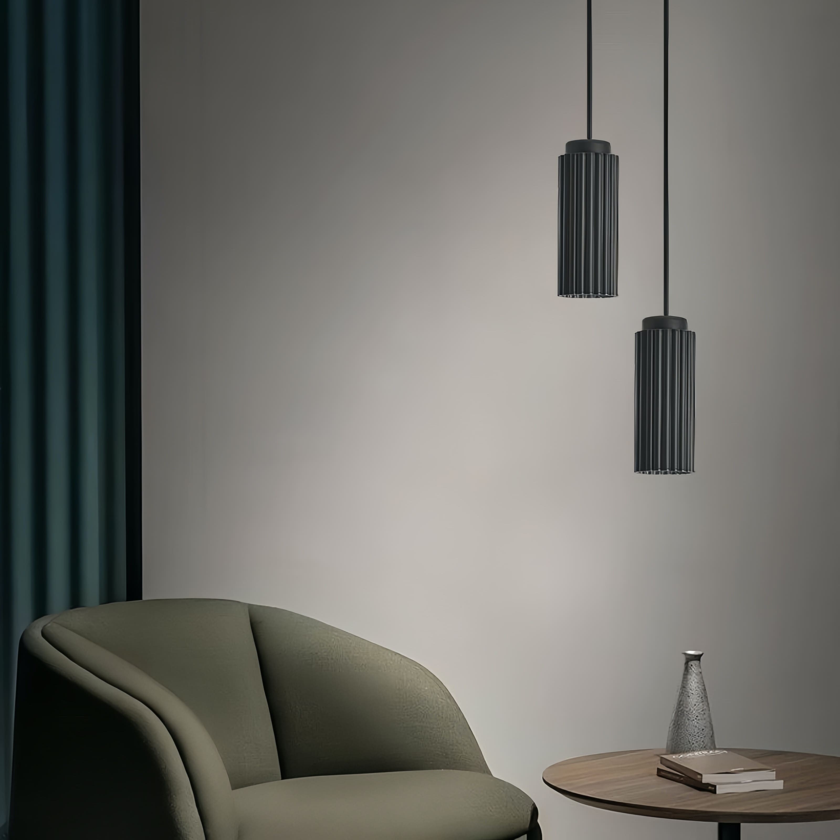 Nordic Cylinder Pendant Light – Textured Minimalist Ambient Lighting S238