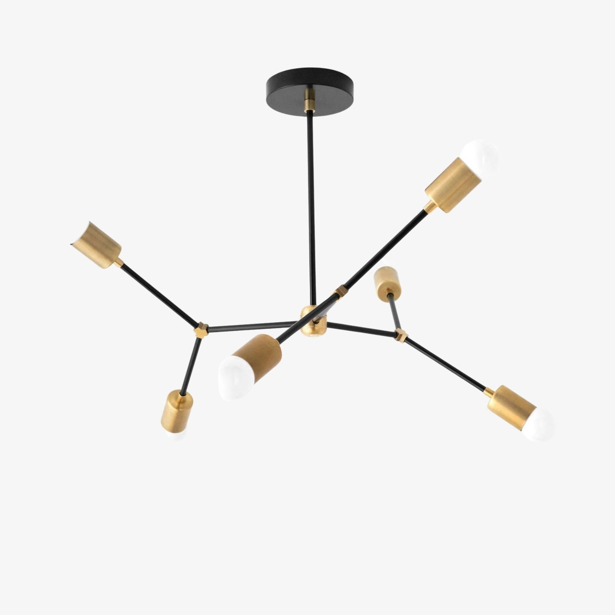 Mobilux Line Modern Geometric Chandelier - Brass Ceiling Light Fixture T321