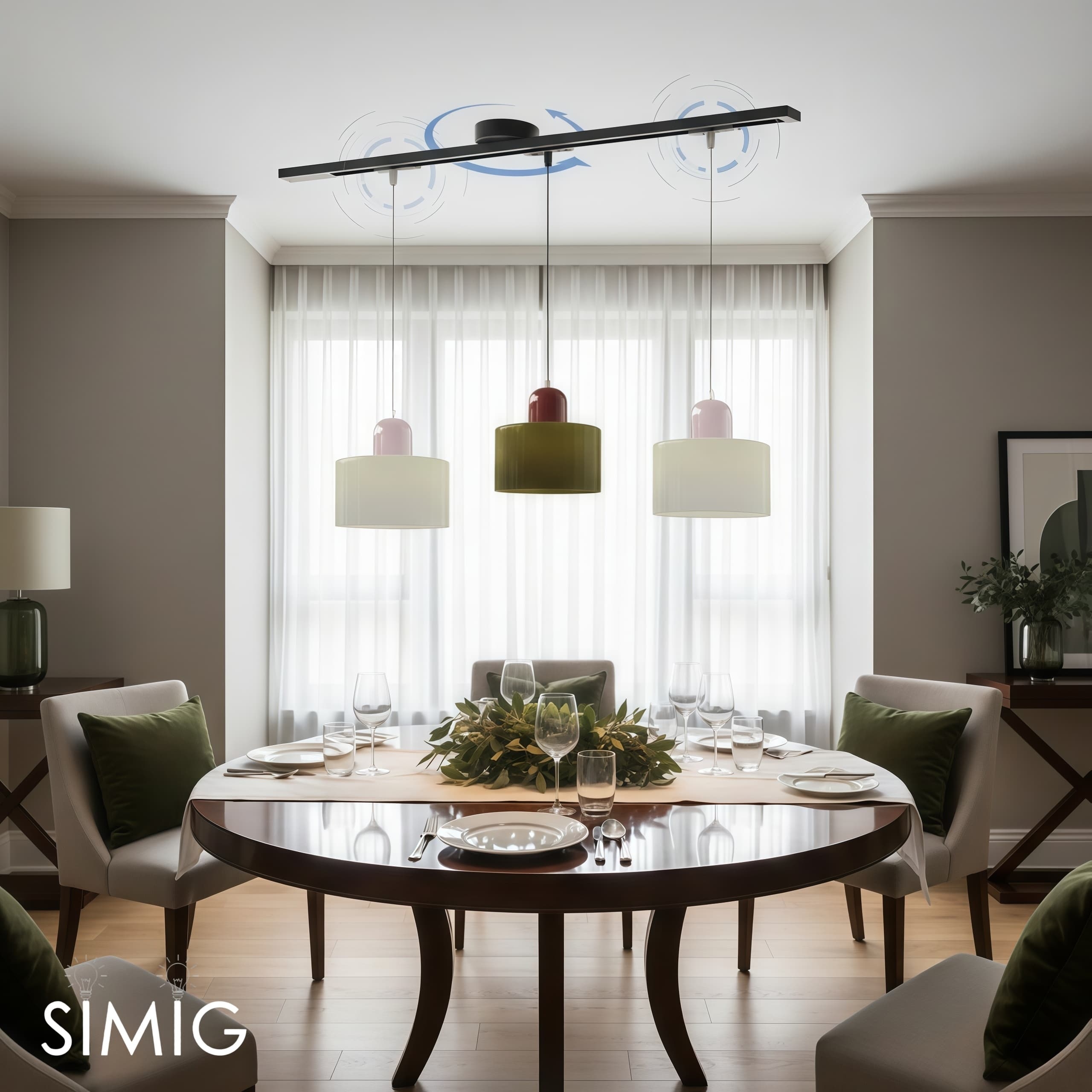 Axitra Rotatable Pendant Light Ceiling Rail – Sleek Adjustable Track for Pendant Lights Contemporary N21