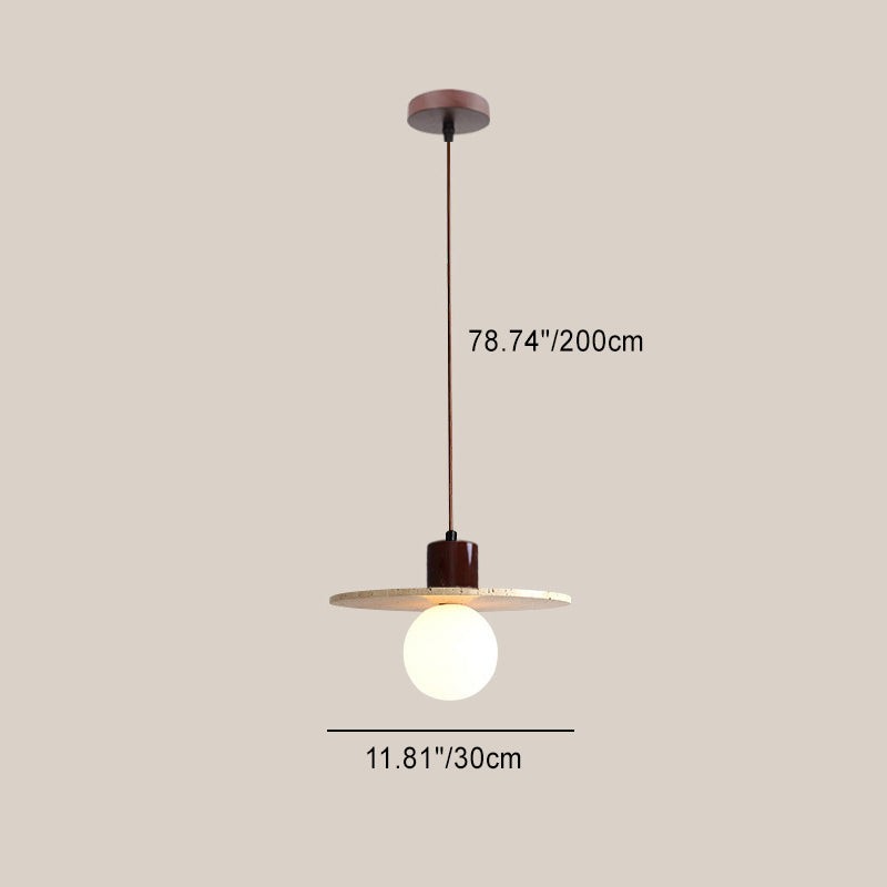 Natural Stone Wood Pendant Light - Minimalist Japanese Dining Lamp M08