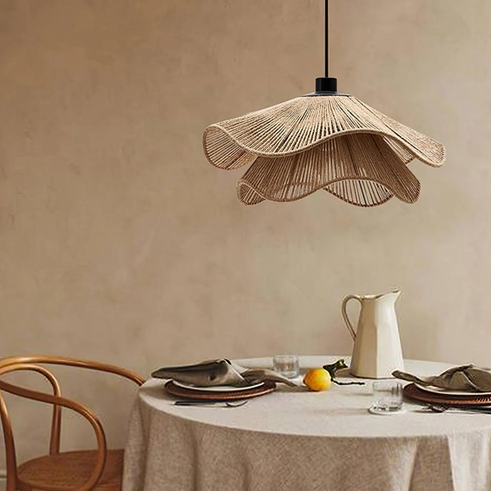 Cape Points Boho Natural Jute Fiber Pendant Light T2062