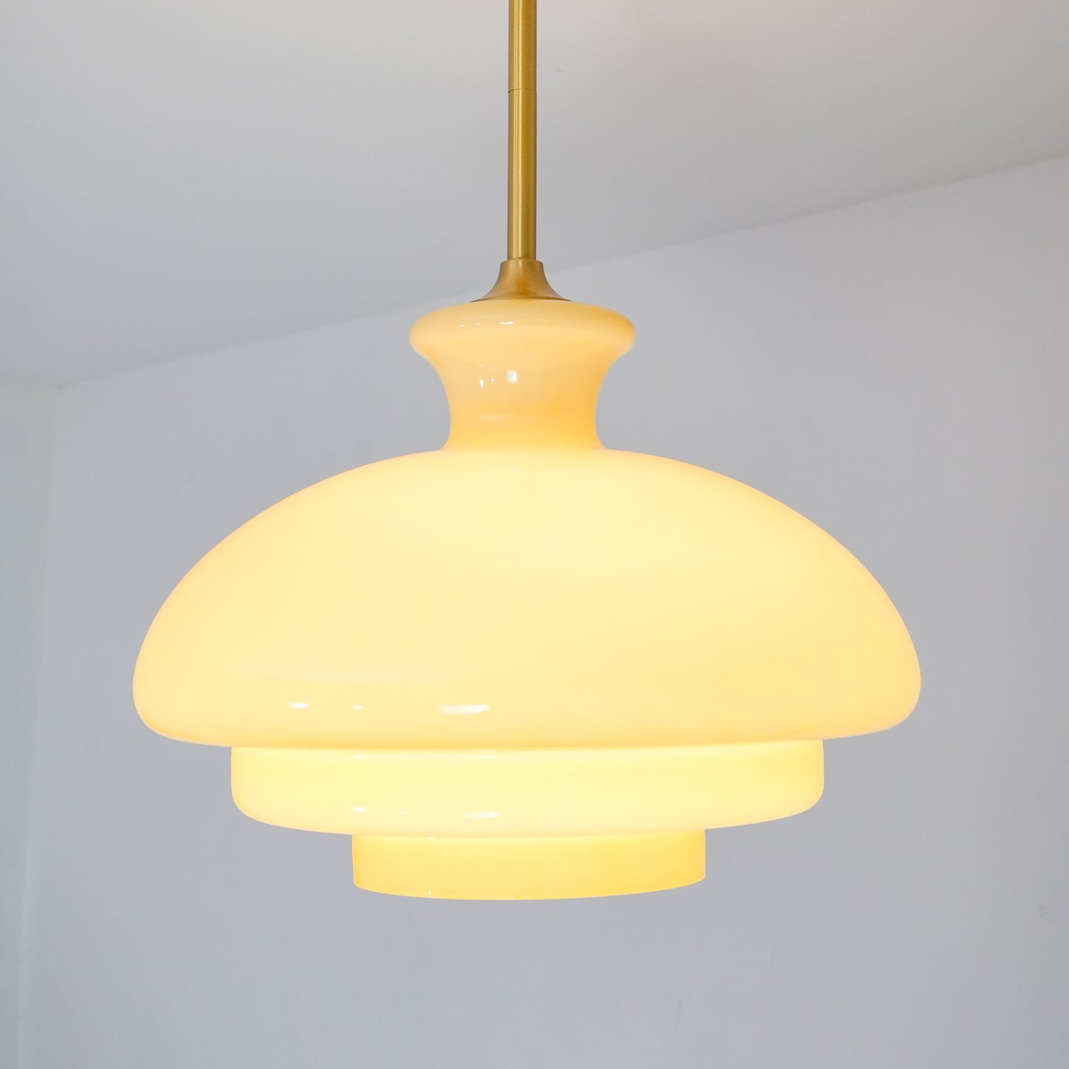 Round Yellow Stylish Simple Glass Pendant Lamp M520