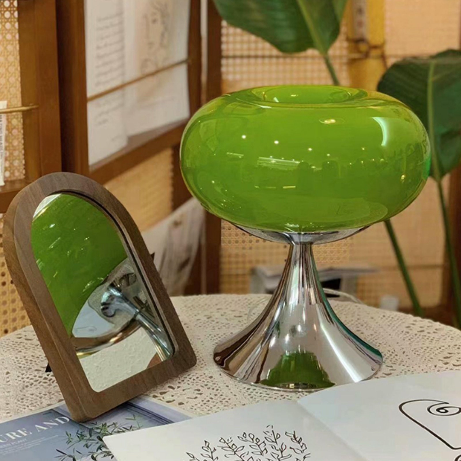 Lollora Bauhaus Apple Glass Table Lamp — Modern Desk & Bedside S171