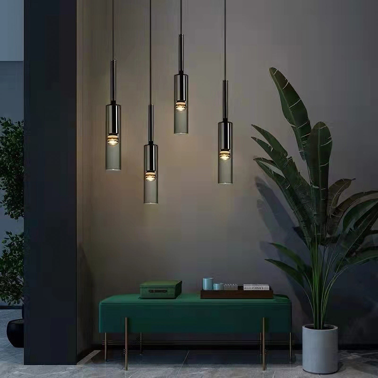 Modern Cylindrical Glass Pendant Light G42