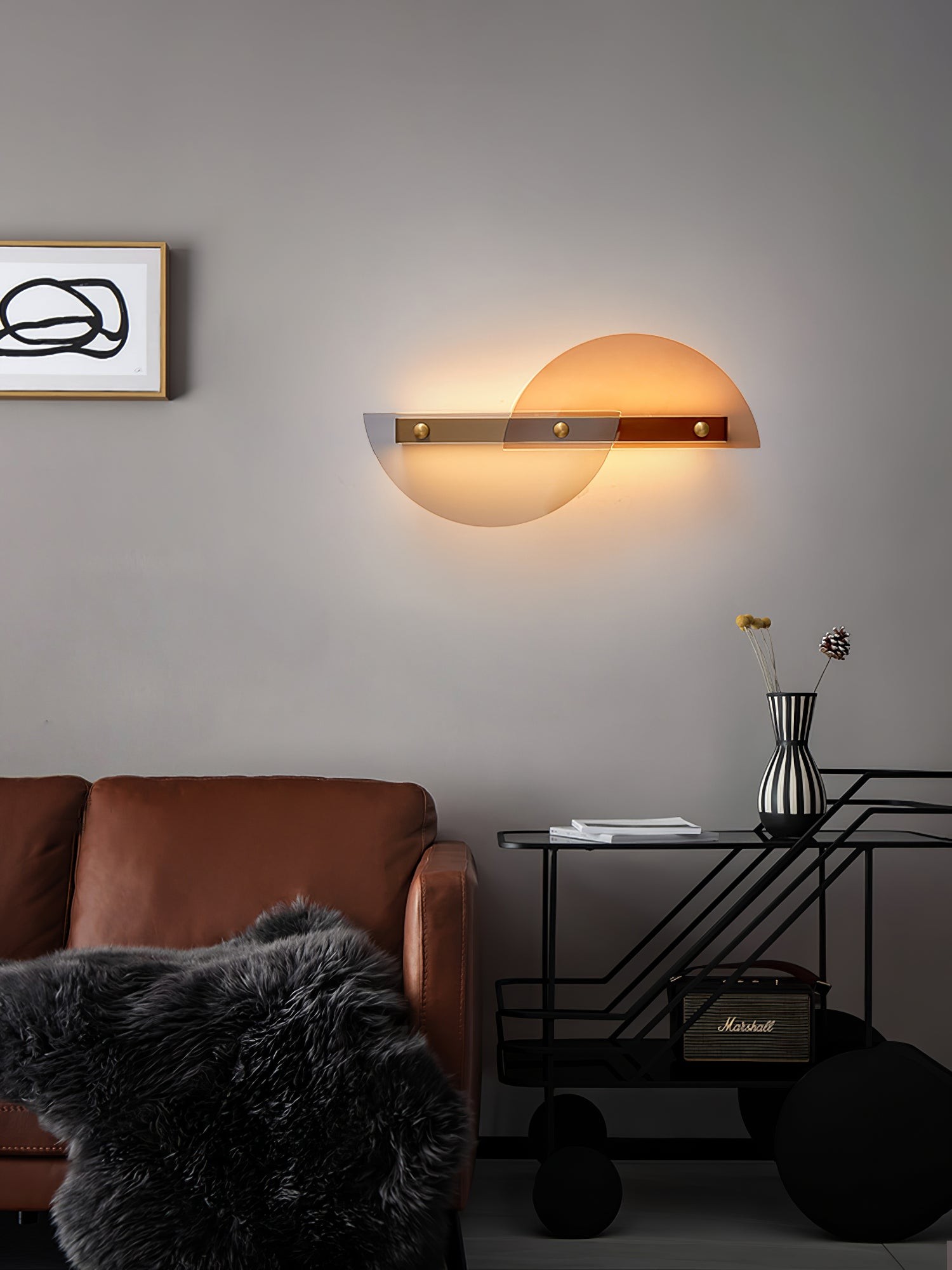 Simple Fan-Shaped Glass Arc Wall Lamp M21