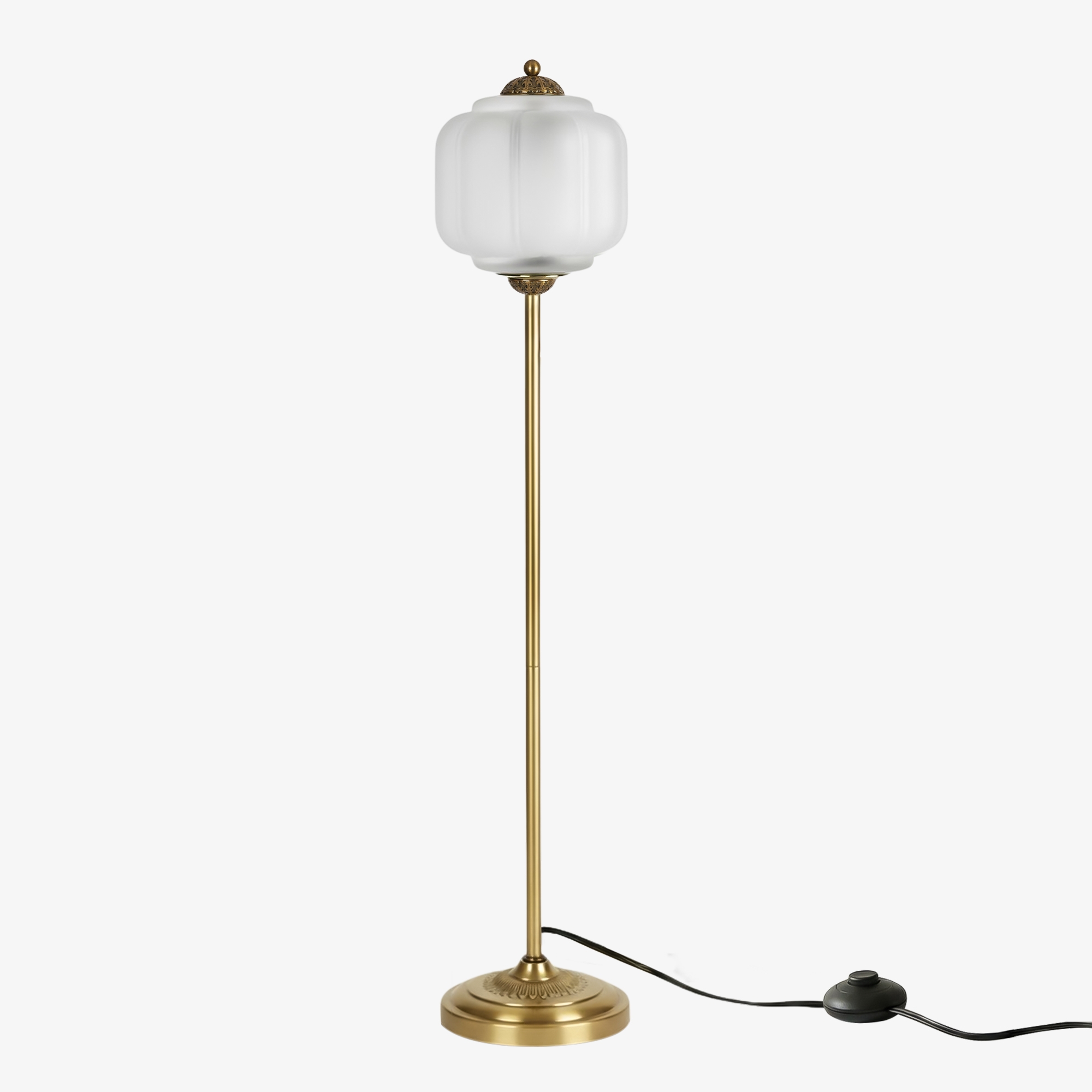 Eloise Pumpkin Glass Floor Lamp - Retro Lighting for Living Room T1169