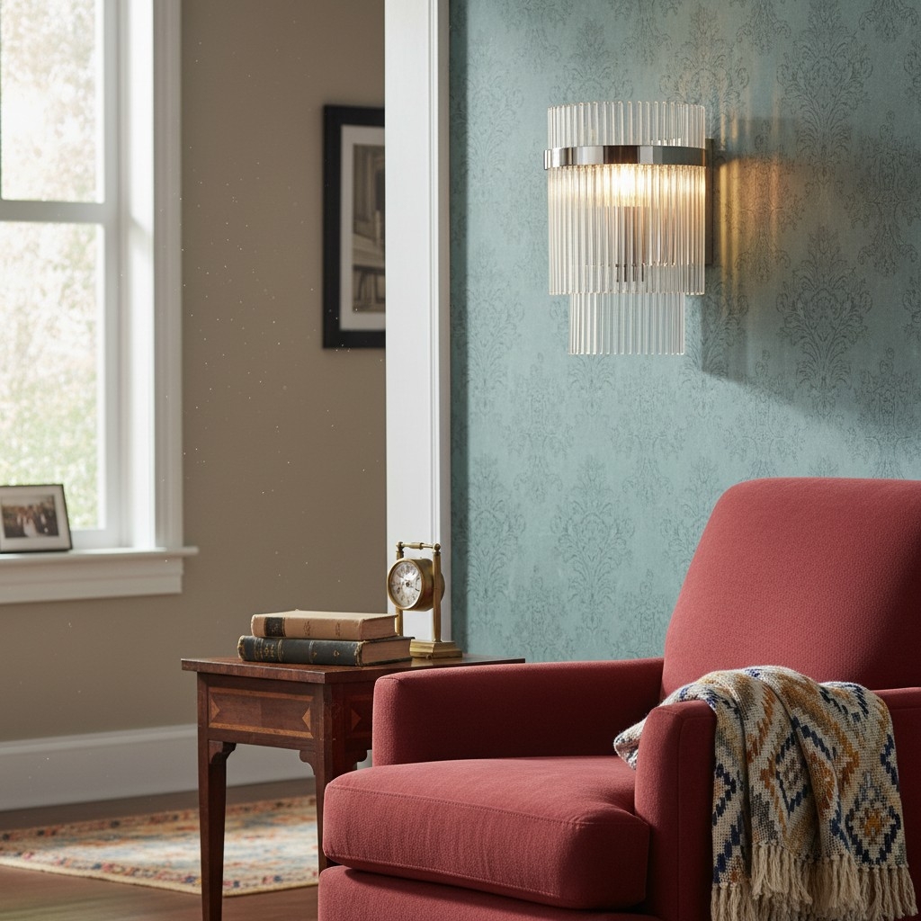 RibGlow Minimalist Glass Rod Wall Light - Elegant Accent Sconce for Home T867