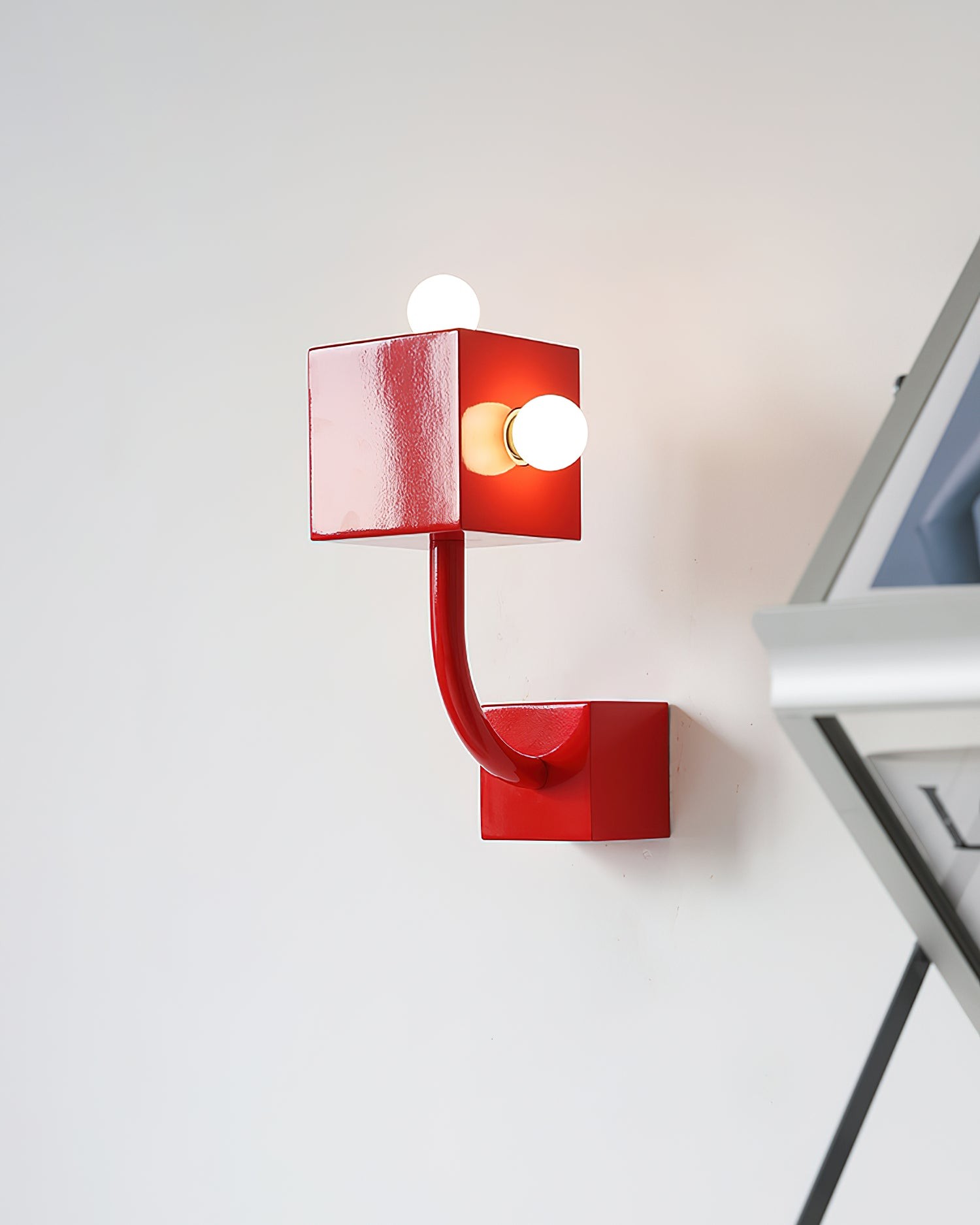 Red Cube Metal Wall Lamp M239