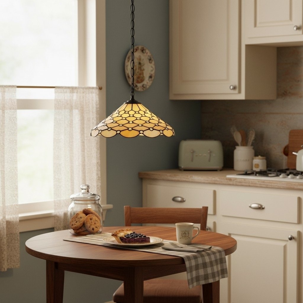 TF Pearl Pendant Light - With A Glass Shade and Adjustable Length for Dining and Kitchens T1016