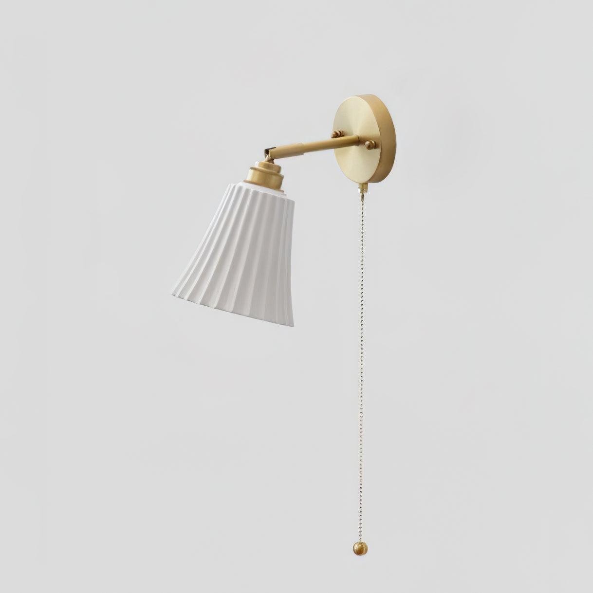 Modern Pull Cord Metal Ceramics Indoor Wall Lamp for Bedroom M401