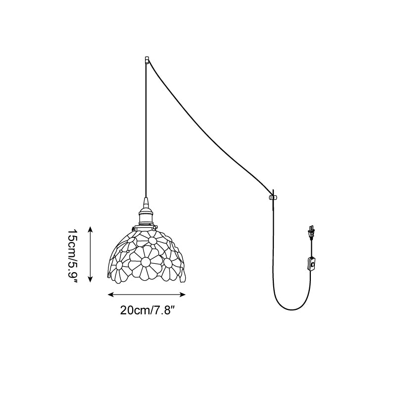 Suka Floral Plug In Pendant Lamp T1356