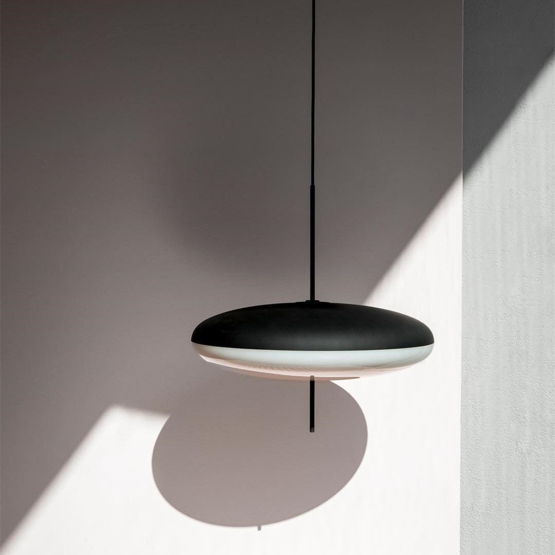 Modern Oval Pendant Light – Metal and Acrylic Pendant Lamp for Living Room