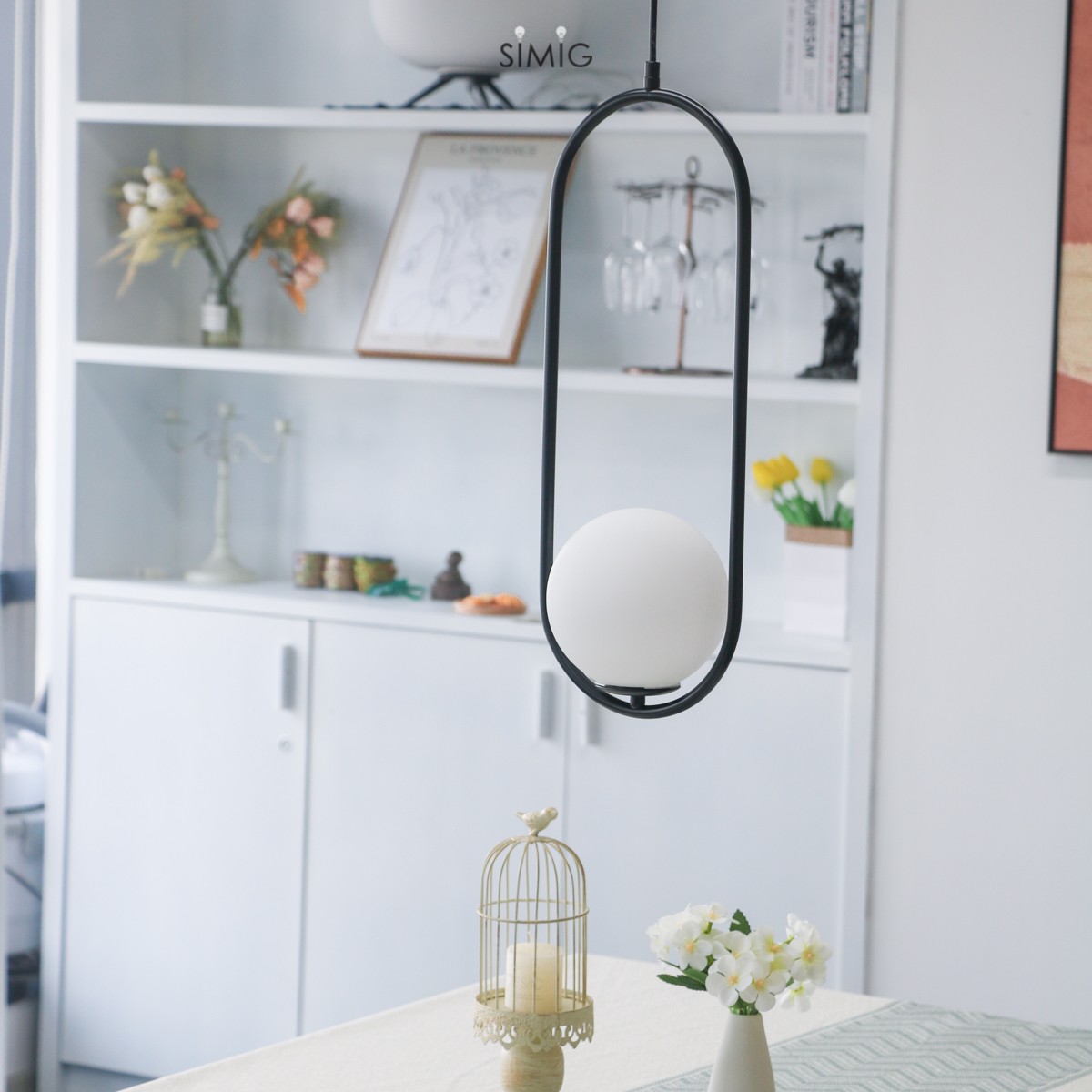 Halozen Pendant Lamp - Elegant Metal and Glass Pendant for Living Room