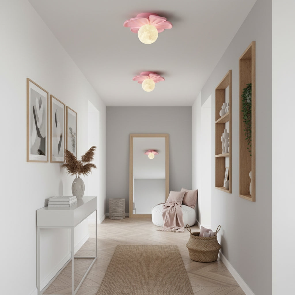 Cream Bloom Flower Ceiling Lamp T1632