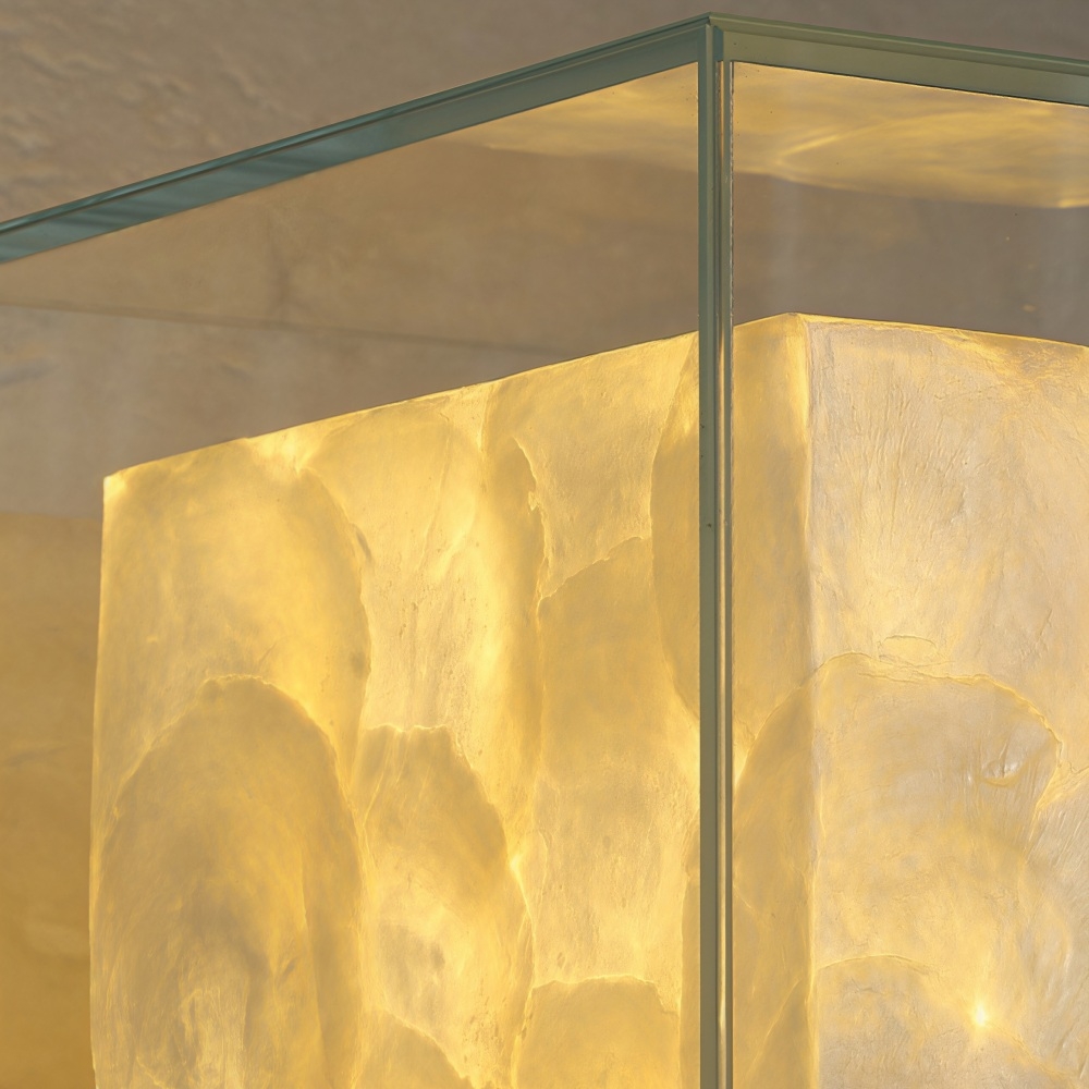 Beamira Mica Square Wall Lamp - Glass Shade Shell Decorative Wall Light for Hallway T2209