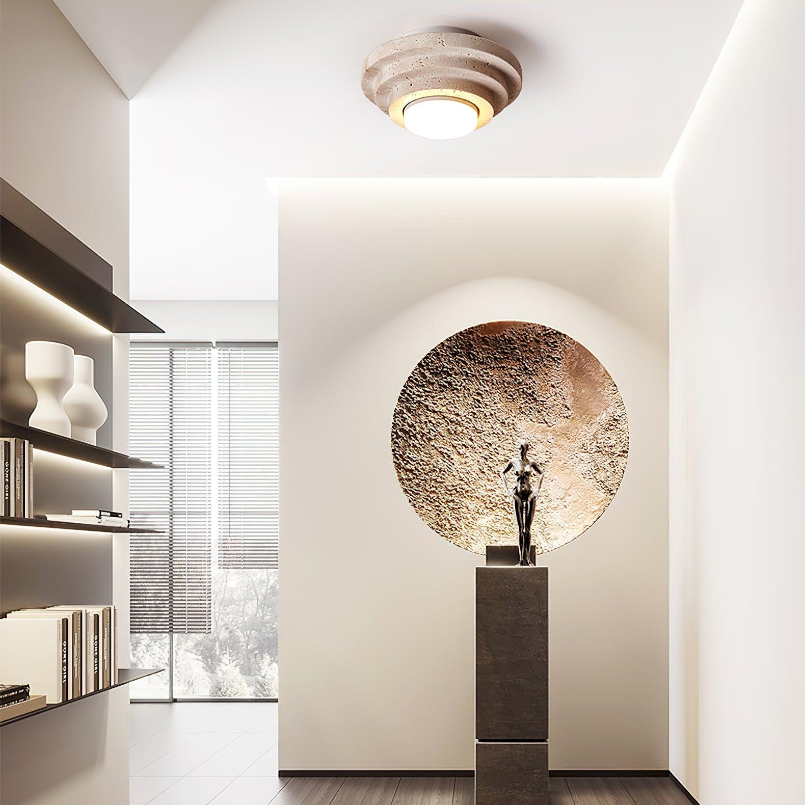 Aperture Travertine Ceiling Light T2119