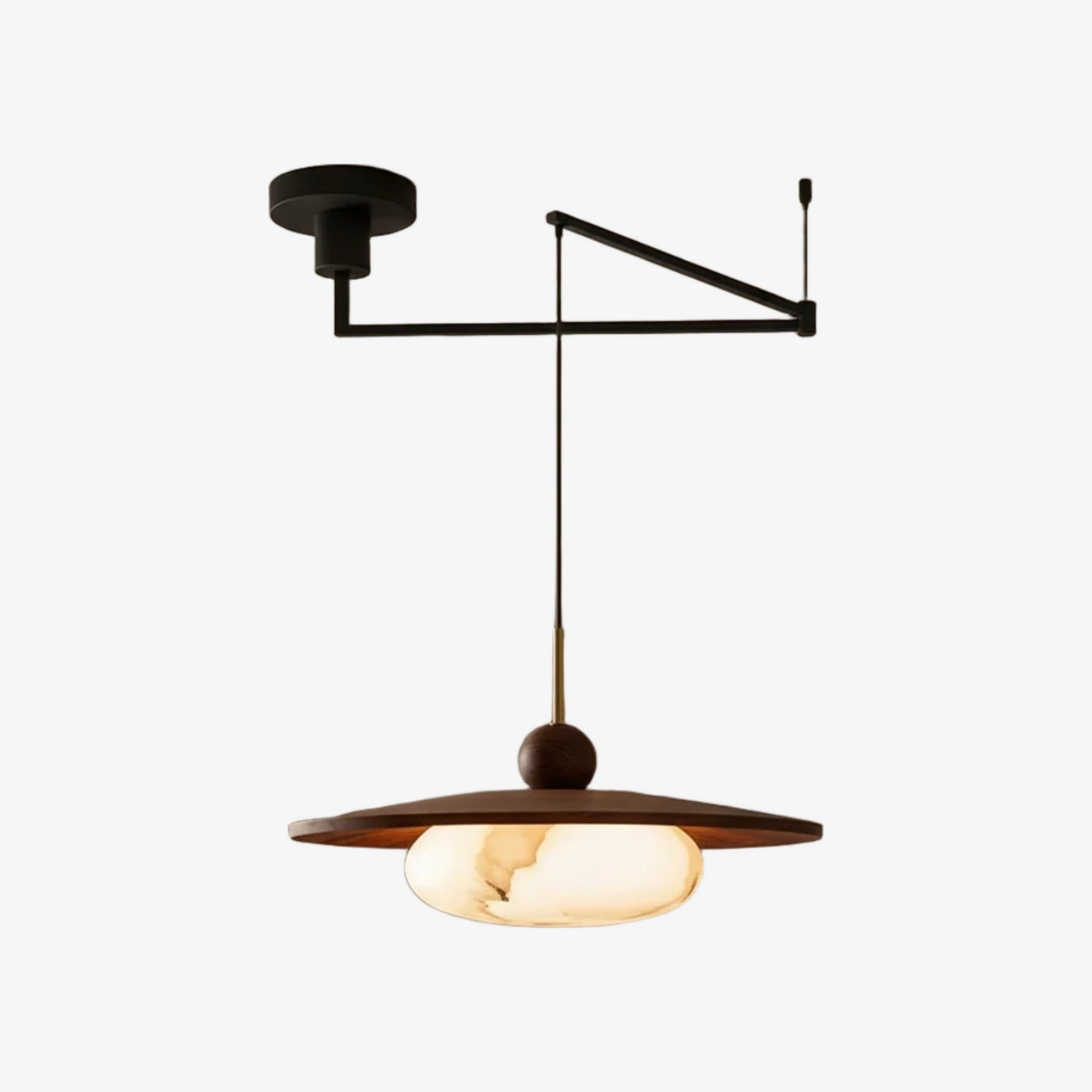 Alvara Modern Swing Arm Pendant Light – Adjustable Minimalist Accent for Desk and Living Room T1219