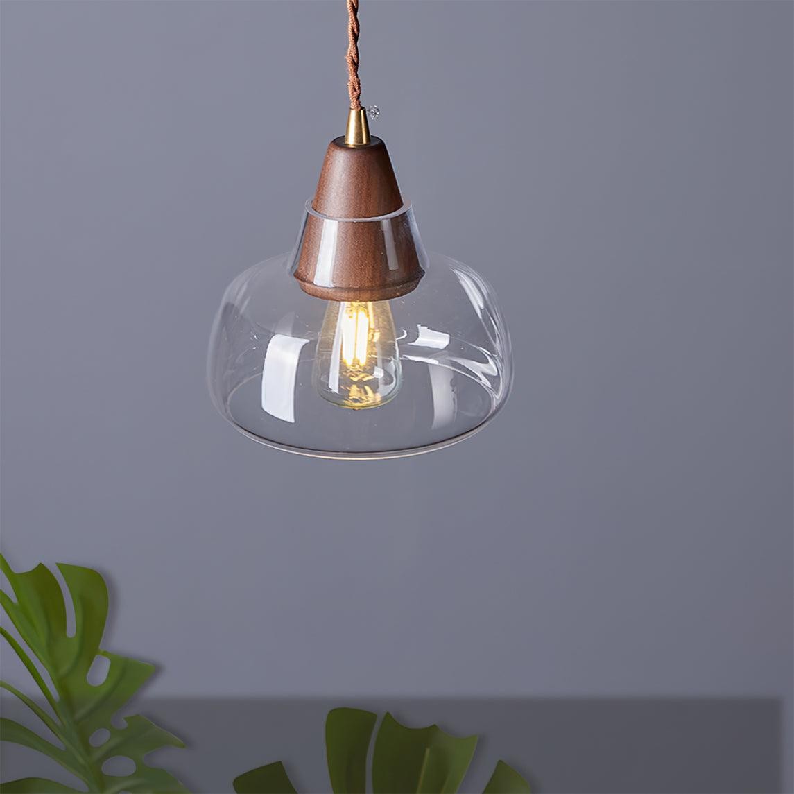 Walnut Glass Pendant Lamp M200